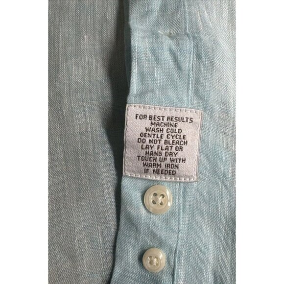 Peter Millar Linen Shirt Mens 2XL Green Crown Cool Button Up Coastal Lightweight - Picture 6 of 10